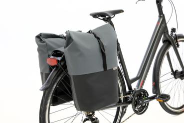 New Looxs Nyborg Doppelte Fahrradtasche 34L Wasserdicht Dunkelgrau